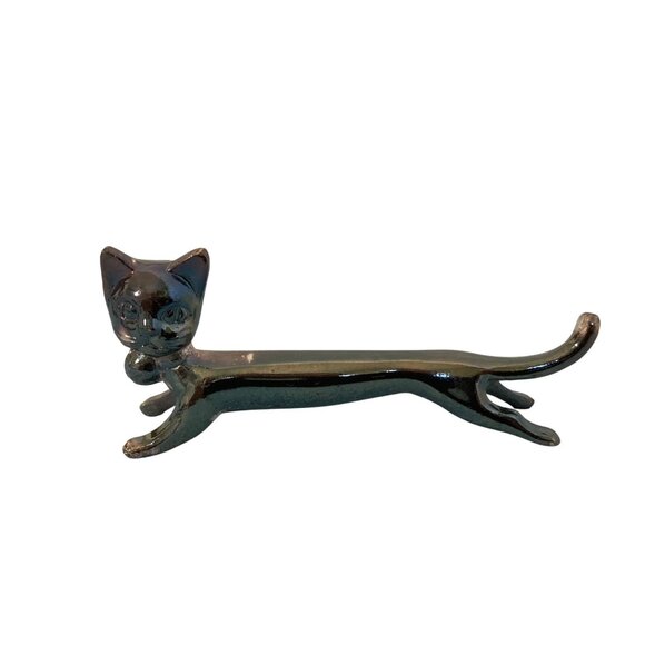 Set Of 10 Silver Plated Cats With Bows or Bells Knife Chopstick Rests With Boxes - Picture 3 of 8